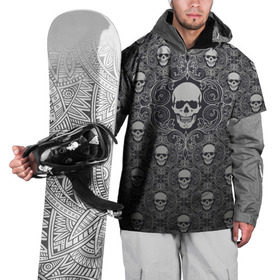 Накидка на куртку 3D с принтом Black Milk - Skulls - Черепа , 100% полиэстер |  | black milk | metall | pattern | rock | skulls | патерн | узор | череп | черепа | черная