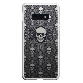 Чехол для Samsung S10E с принтом Black Milk - Skulls - Черепа , Силикон | Область печати: задняя сторона чехла, без боковых панелей | black milk | metall | pattern | rock | skulls | патерн | узор | череп | черепа | черная