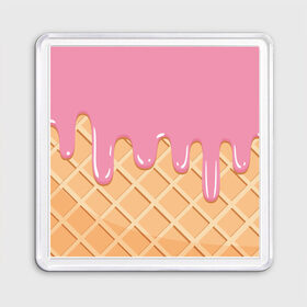 Магнит 55*55 с принтом Я Клубничный Рожок , Пластик | Размер: 65*65 мм; Размер печати: 55*55 мм | ваниль | вафля | вкус | вкусно | вкусняшка | десерт | жара | капли | клубника | лед | лето | молоко | мороженка | мороженое | пломбир | принт | рожок | сладость | шоколад | эскимо