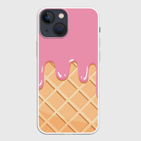 Чехол для iPhone 13 mini с принтом Я Клубничный Рожок ,  |  | Тематика изображения на принте: ваниль | вафля | вкус | вкусно | вкусняшка | десерт | жара | капли | клубника | лед | лето | молоко | мороженка | мороженое | пломбир | принт | рожок | сладость | шоколад | эскимо