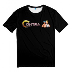 Мужская футболка 3D с принтом Contra , 100% полиэфир | прямой крой, круглый вырез горловины, длина до линии бедер | contra | dendy | nintendo | денди