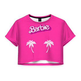 Женская футболка 3D укороченная с принтом Barbie пальмы , 100% полиэстер | круглая горловина, длина футболки до линии талии, рукава с отворотами | Тематика изображения на принте: badgirl | barbie | beach party | beaches | bride | crew | girl | girlfriends | henparty | pink | power | princess | real girls | superbride | team | девичник | для влюбленных | для подруг | замуж | море | невеста | отдых | пляж | пляжная вечеринка | подру