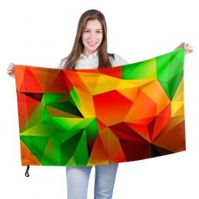 Флаг 3D с принтом Mirror abstract , 100% полиэстер | плотность ткани — 95 г/м2, размер — 67 х 109 см. Принт наносится с одной стороны | abstraction | абстракция | геометрия | грани | полигоны | сочетания | текстура    | треугольники