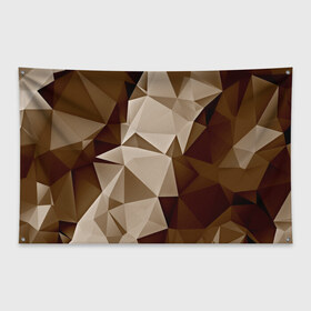 Флаг-баннер с принтом Brown geometry , 100% полиэстер | размер 67 х 109 см, плотность ткани — 95 г/м2; по краям флага есть четыре люверса для крепления | Тематика изображения на принте: abstraction | геометрия | грани | полигоны | текстура | треугольники