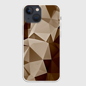 Чехол для iPhone 13 mini с принтом Brown geometry ,  |  | Тематика изображения на принте: abstraction | геометрия | грани | полигоны | текстура | треугольники