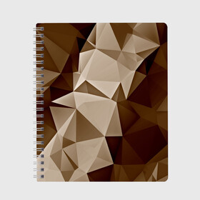 Тетрадь с принтом Brown geometry , 100% бумага | 48 листов, плотность листов — 60 г/м2, плотность картонной обложки — 250 г/м2. Листы скреплены сбоку удобной пружинной спиралью. Уголки страниц и обложки скругленные. Цвет линий — светло-серый
 | Тематика изображения на принте: abstraction | геометрия | грани | полигоны | текстура | треугольники
