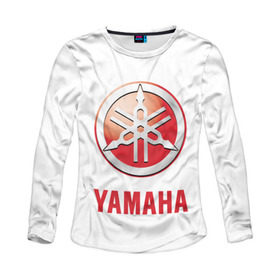 Женский лонгслив 3D с принтом Yamaha , 100% полиэстер | длинные рукава, круглый вырез горловины, полуприлегающий силуэт | brand | car | japanese | logo | motorcycle | sign | yamaha | автомобиль | знак | логотип | марка | мотоцикл | ямаха | японская