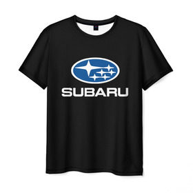 Мужская футболка 3D с принтом Subaru , 100% полиэфир | прямой крой, круглый вырез горловины, длина до линии бедер | subaru | автомобиль | марка | машина | субару
