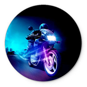 Коврик круглый с принтом Мотоциклист , резина и полиэстер | круглая форма, изображение наносится на всю лицевую часть | city | light | motocross | motorcycle | motorcyclist | night | silhouette | speed | город | мотокросс | мотоцикл | мотоциклист | ночь | свет | силуэт | скорость