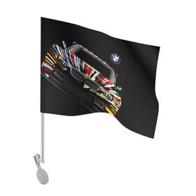 Флаг для автомобиля с принтом BMW , 100% полиэстер | Размер: 30*21 см | bmw | авто | бмв | магина | марка