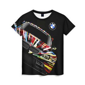 Женская футболка 3D с принтом BMW , 100% полиэфир ( синтетическое хлопкоподобное полотно) | прямой крой, круглый вырез горловины, длина до линии бедер | bmw | авто | бмв | магина | марка