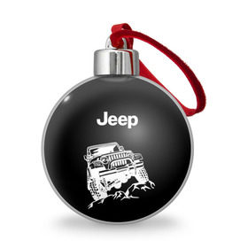 Ёлочный шар с принтом Jeep , Пластик | Диаметр: 77 мм | Тематика изображения на принте: автомобиль | джип | марка | машина