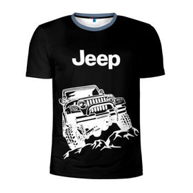 Мужская футболка 3D спортивная с принтом Jeep , 100% полиэстер с улучшенными характеристиками | приталенный силуэт, круглая горловина, широкие плечи, сужается к линии бедра | автомобиль | джип | марка | машина