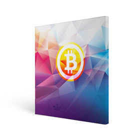 Холст квадратный с принтом Биткоин - Bitcoin Geometria , 100% ПВХ |  | bitcoin | coin | crypto | geometria | polygon | биткоин | геометрия | коин | криптовалюта | полигон