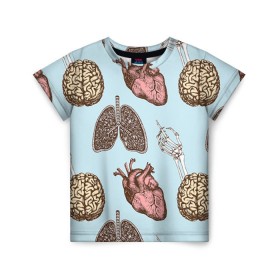 Детская футболка 3D с принтом Органы , 100% гипоаллергенный полиэфир | прямой крой, круглый вырез горловины, длина до линии бедер, чуть спущенное плечо, ткань немного тянется | doctor | врач | доктор | кости | кость | легкие | медик | медицина | мозг | орган | органы | сердце | скелет
