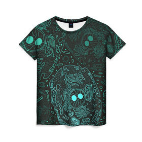 Женская футболка 3D с принтом Клетки , 100% полиэфир ( синтетическое хлопкоподобное полотно) | прямой крой, круглый вырез горловины, длина до линии бедер | doctor | биология | врач | деление | доктор | клетки | медик | медицина