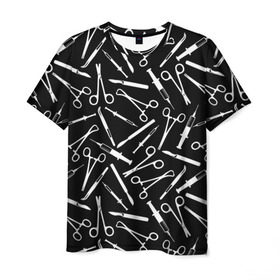 Мужская футболка 3D с принтом Шприцы , 100% полиэфир | прямой крой, круглый вырез горловины, длина до линии бедер | doctor | врач | доктор | инструмент | медик | медицина | скальпель