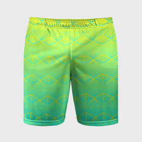 Мужские шорты 3D спортивные с принтом Летний бриз ,  |  | summer | градиент | желтый | зеленый | лето | синий | узор