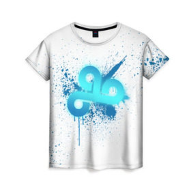 Женская футболка 3D с принтом cs:go - Cloud9 (White collection) , 100% полиэфир ( синтетическое хлопкоподобное полотно) | прямой крой, круглый вырез горловины, длина до линии бедер | 0x000000123 | cloud9 | cs go | white | кс го
