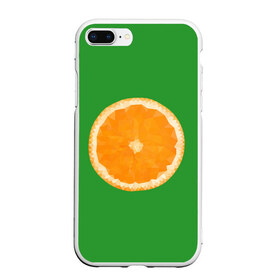 Чехол для iPhone 7Plus/8 Plus матовый с принтом Низкополигональный апельсин , Силикон | Область печати: задняя сторона чехла, без боковых панелей | lowpoly | polygonal | апельсин | зеленый | оранджевый | полигон | полигональный | полигоны | яркий