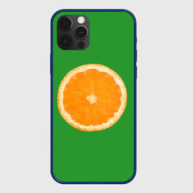 Чехол для iPhone 12 Pro с принтом Низкополигональный апельсин , силикон | область печати: задняя сторона чехла, без боковых панелей | lowpoly | polygonal | апельсин | зеленый | оранджевый | полигон | полигональный | полигоны | яркий