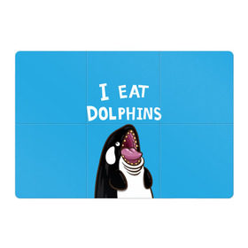 Магнитный плакат 3Х2 с принтом Я ем дельфинов , Полимерный материал с магнитным слоем | 6 деталей размером 9*9 см | дельфины | касатка