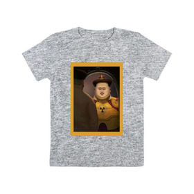 Детская футболка хлопок с принтом Счастливый Ким , 100% хлопок | круглый вырез горловины, полуприлегающий силуэт, длина до линии бедер | ким чен ын | северная корея