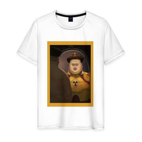 Мужская футболка хлопок с принтом Счастливый Ким , 100% хлопок | прямой крой, круглый вырез горловины, длина до линии бедер, слегка спущенное плечо. | ким чен ын | северная корея