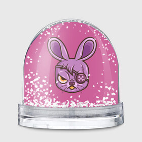 Водяной шар с принтом Зайчик , Пластик | Изображение внутри шара печатается на глянцевой фотобумаге с двух сторон | заяц | кролик | розовый