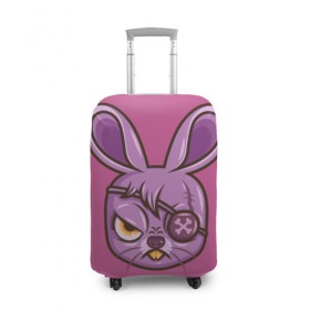 Чехол для чемодана 3D с принтом Зайчик , 86% полиэфир, 14% спандекс | двустороннее нанесение принта, прорези для ручек и колес | заяц | кролик | розовый