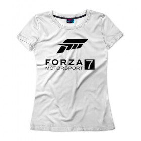 Женская футболка 3D с принтом FORZA 7 , 100% полиэфир ( синтетическое хлопкоподобное полотно) | прямой крой, круглый вырез горловины, длина до линии бедер | car | crew | dirt | flatout | grid | need | nfs | race | speed | гонки | машина | скорость
