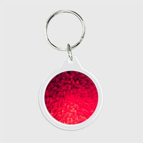 Брелок круглый с принтом Красные кубики , пластик и полированная сталь | круглая форма, металлическое крепление в виде кольца | абстракция | кубики | фигуры