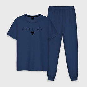 Мужская пижама хлопок с принтом Destiny , 100% хлопок | брюки и футболка прямого кроя, без карманов, на брюках мягкая резинка на поясе и по низу штанин
 | destiny | destiny 2 | дестени | космос