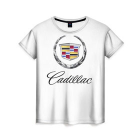 Женская футболка 3D с принтом Cadillac , 100% полиэфир ( синтетическое хлопкоподобное полотно) | прямой крой, круглый вырез горловины, длина до линии бедер | Тематика изображения на принте: авто | кадиллак | марка | машина