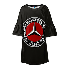Детское платье 3D с принтом Mercedes-Benz , 100% полиэстер | прямой силуэт, чуть расширенный к низу. Круглая горловина, на рукавах — воланы | car | germany | logo | make | mercedes benz | автомобиль | германия | логотип | марка | мерседес бенц