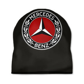 Шапка 3D с принтом Mercedes-Benz , 100% полиэстер | универсальный размер, печать по всей поверхности изделия | car | germany | logo | make | mercedes benz | автомобиль | германия | логотип | марка | мерседес бенц