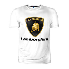 Мужская футболка 3D спортивная с принтом Lamborghini , 100% полиэстер с улучшенными характеристиками | приталенный силуэт, круглая горловина, широкие плечи, сужается к линии бедра | Тематика изображения на принте: авто | ламборджини | марка | машина