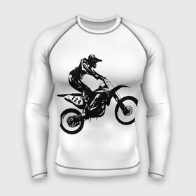 Мужской рашгард 3D с принтом Мотокросс ,  |  | motocross | motorcycle | motorcyclist | silhouette | speed | stencil | мотокросс | мотоцикл | мотоциклист | силуэт | скорость | трафарет