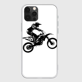 Чехол для iPhone 12 Pro Max с принтом Мотокросс , Силикон |  | Тематика изображения на принте: motocross | motorcycle | motorcyclist | silhouette | speed | stencil | мотокросс | мотоцикл | мотоциклист | силуэт | скорость | трафарет