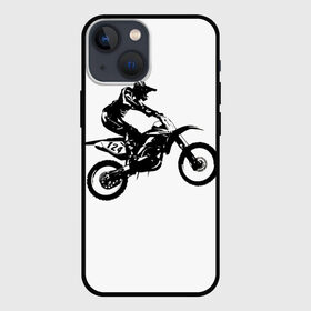 Чехол для iPhone 13 mini с принтом Мотокросс ,  |  | Тематика изображения на принте: motocross | motorcycle | motorcyclist | silhouette | speed | stencil | мотокросс | мотоцикл | мотоциклист | силуэт | скорость | трафарет
