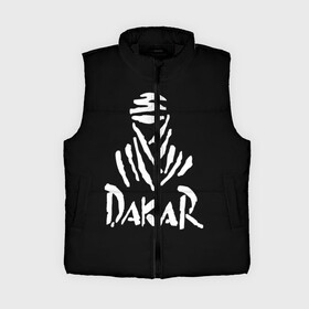 Женский жилет утепленный 3D с принтом Dakar ,  |  | dakar | desert | logo | race | rally | sign | гонки | дакар | знак | логотип | пустыня | ралли