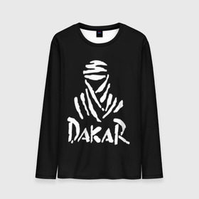 Мужской лонгслив 3D с принтом Dakar , 100% полиэстер | длинные рукава, круглый вырез горловины, полуприлегающий силуэт | Тематика изображения на принте: dakar | desert | logo | race | rally | sign | гонки | дакар | знак | логотип | пустыня | ралли