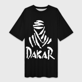 Платье-футболка 3D с принтом Dakar ,  |  | dakar | desert | logo | race | rally | sign | гонки | дакар | знак | логотип | пустыня | ралли