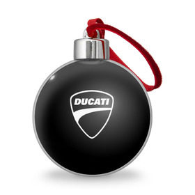 Ёлочный шар с принтом Ducati , Пластик | Диаметр: 77 мм | Тематика изображения на принте: авто | дукати | марка | машина
