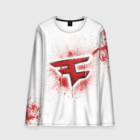 Мужской лонгслив 3D с принтом cs:go - FaZe clan (White collection) , 100% полиэстер | длинные рукава, круглый вырез горловины, полуприлегающий силуэт | Тематика изображения на принте: cs go | faze | white | кс го | фейз