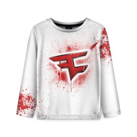 Детский лонгслив 3D с принтом cs:go - FaZe clan (White collection) , 100% полиэстер | длинные рукава, круглый вырез горловины, полуприлегающий силуэт
 | cs go | faze | white | кс го | фейз