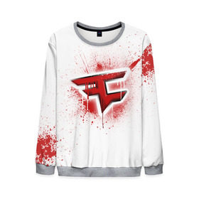 Мужской свитшот 3D с принтом cs:go - FaZe clan (White collection) , 100% полиэстер с мягким внутренним слоем | круглый вырез горловины, мягкая резинка на манжетах и поясе, свободная посадка по фигуре | cs go | faze | white | кс го | фейз