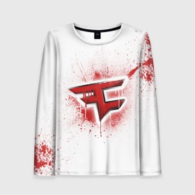 Женский лонгслив 3D с принтом cs:go - FaZe clan (White collection) , 100% полиэстер | длинные рукава, круглый вырез горловины, полуприлегающий силуэт | cs go | faze | white | кс го | фейз