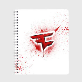 Тетрадь с принтом csgo - FaZe clan (White collection) , 100% бумага | 48 листов, плотность листов — 60 г/м2, плотность картонной обложки — 250 г/м2. Листы скреплены сбоку удобной пружинной спиралью. Уголки страниц и обложки скругленные. Цвет линий — светло-серый
 | Тематика изображения на принте: cs go | faze | white | кс го | фейз