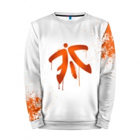 Мужской свитшот 3D с принтом cs:go - Fnatic (White collection) , 100% полиэстер с мягким внутренним слоем | круглый вырез горловины, мягкая резинка на манжетах и поясе, свободная посадка по фигуре | cs go | fnatic | кс го | фнатик